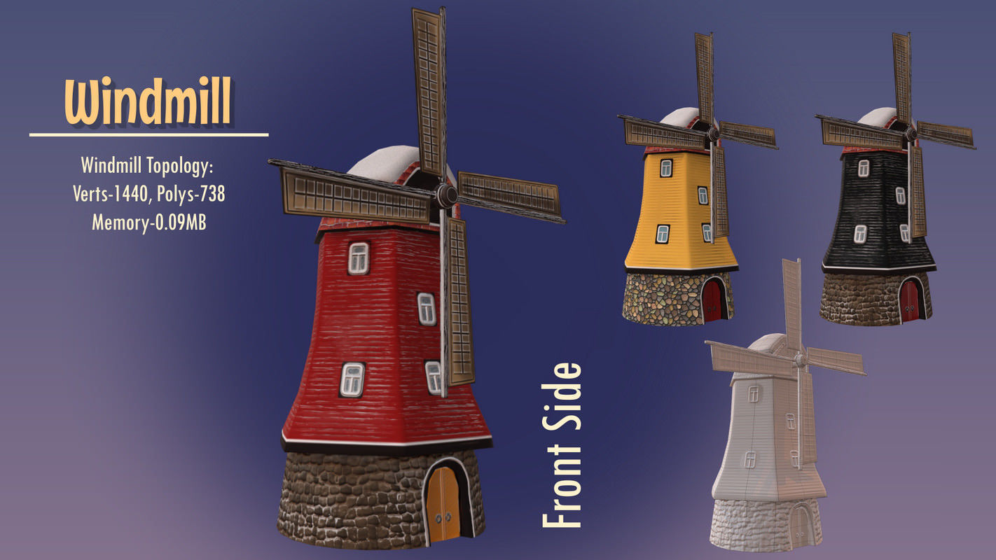 Winterville set Low-poly 3D model_96