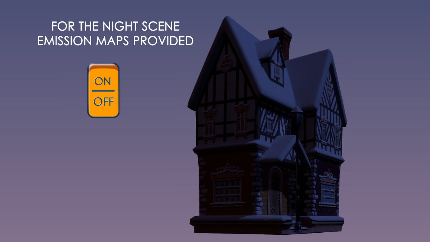 Winterville set Low-poly 3D model_36