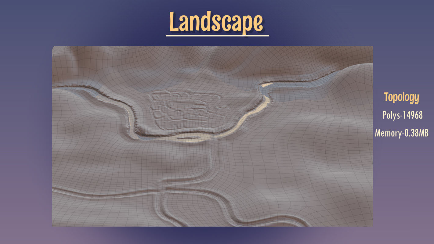 Winterville set Low-poly 3D model_105