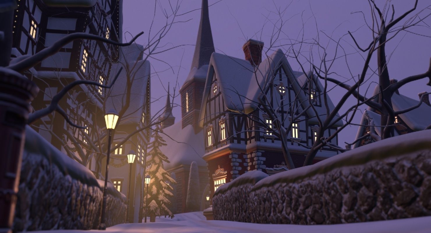 Winterville set Low-poly 3D model_45