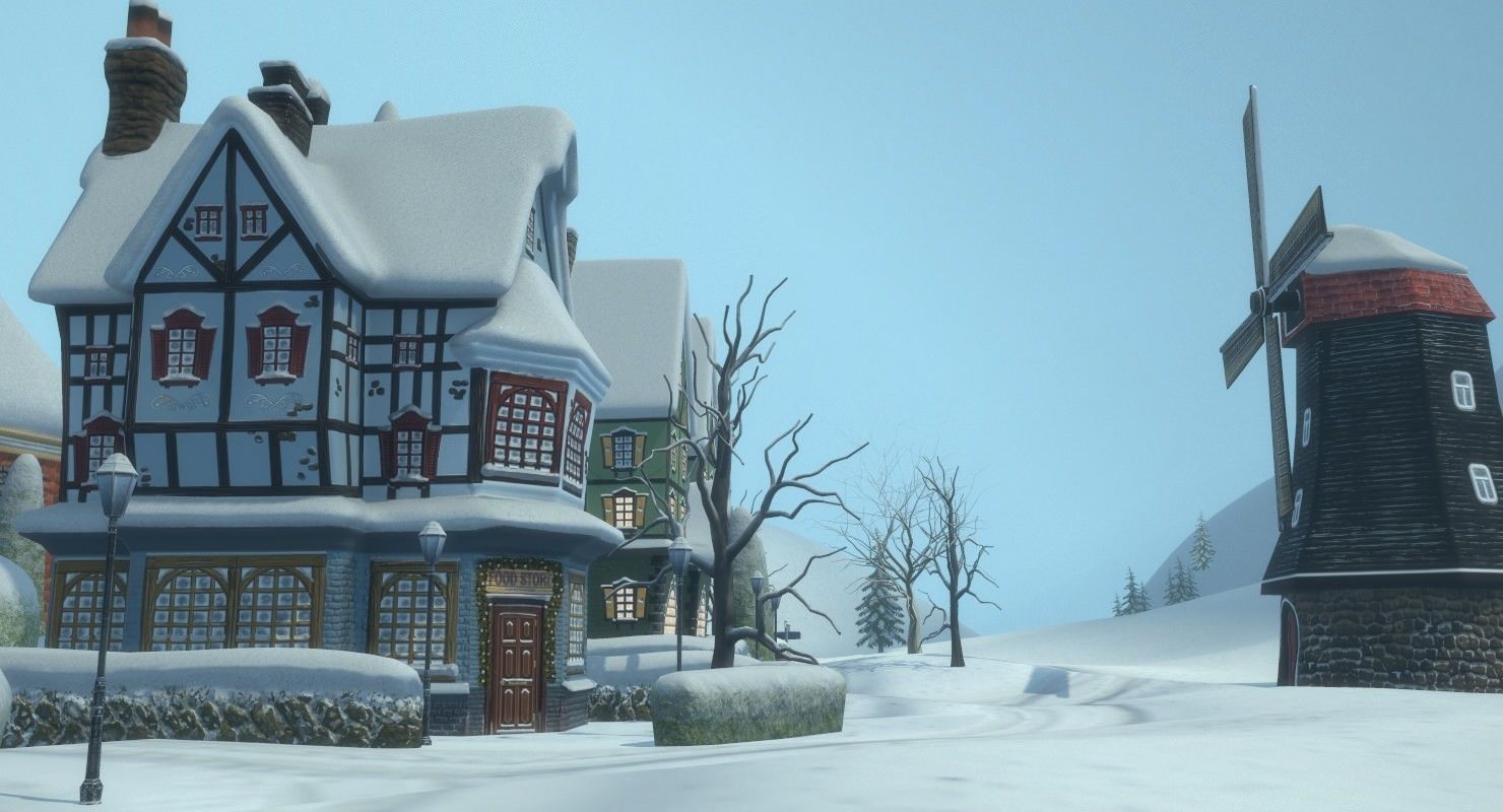 Winterville set Low-poly 3D model_34