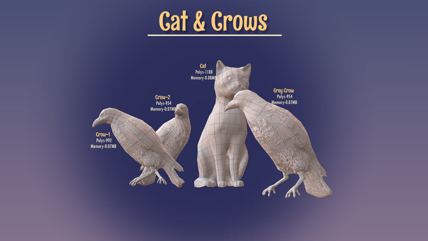 Winterville set Low-poly 3D model_100