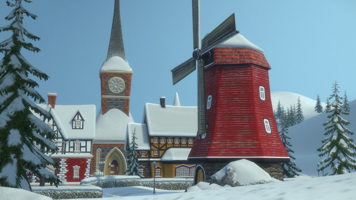 Winterville set Low-poly 3D model_16