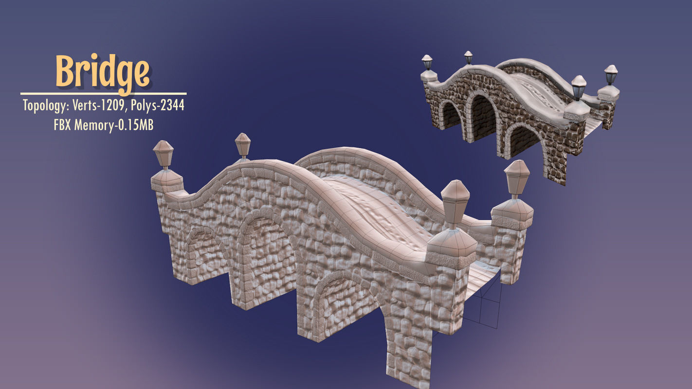 Winterville set Low-poly 3D model_80