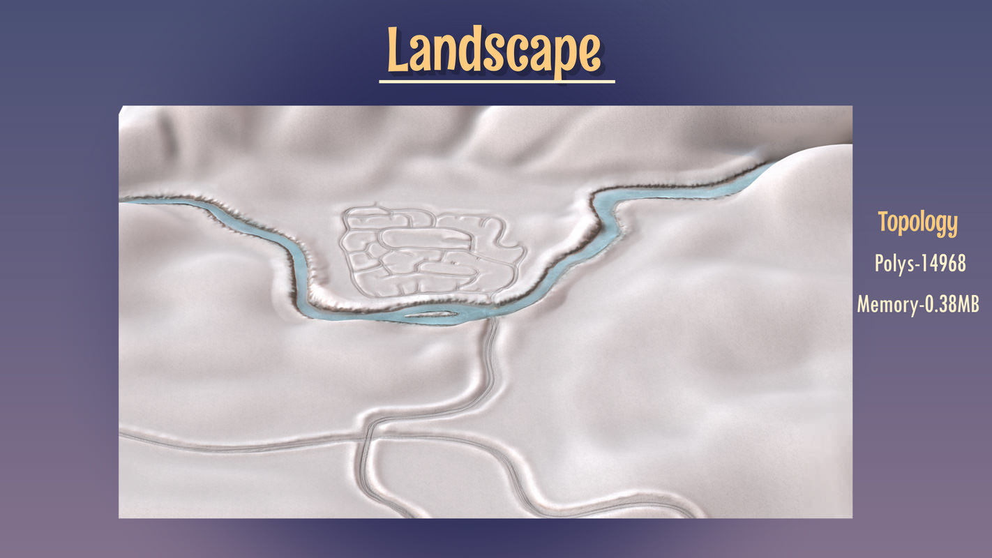 Winterville set Low-poly 3D model_104