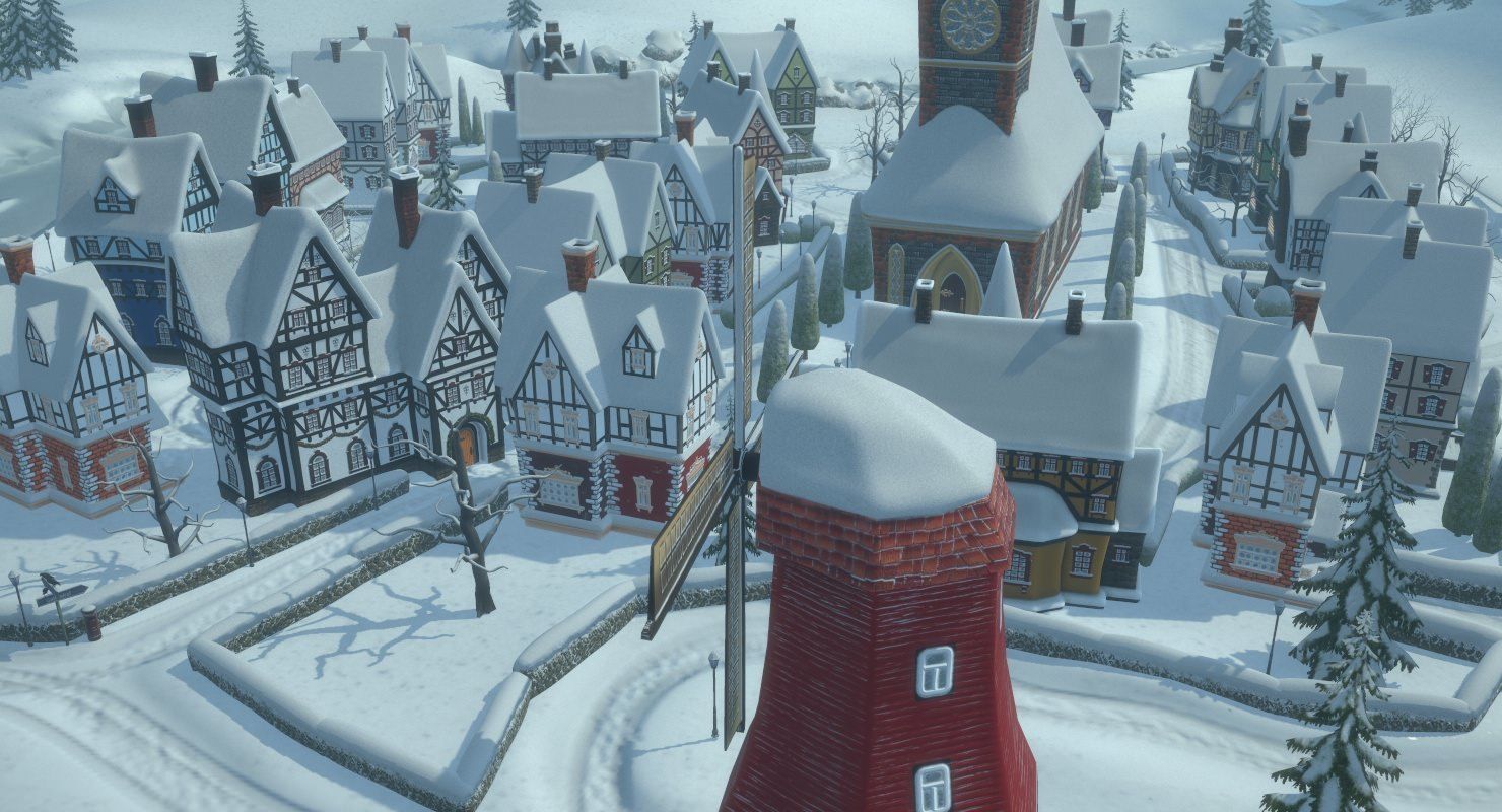 Winterville set Low-poly 3D model_9