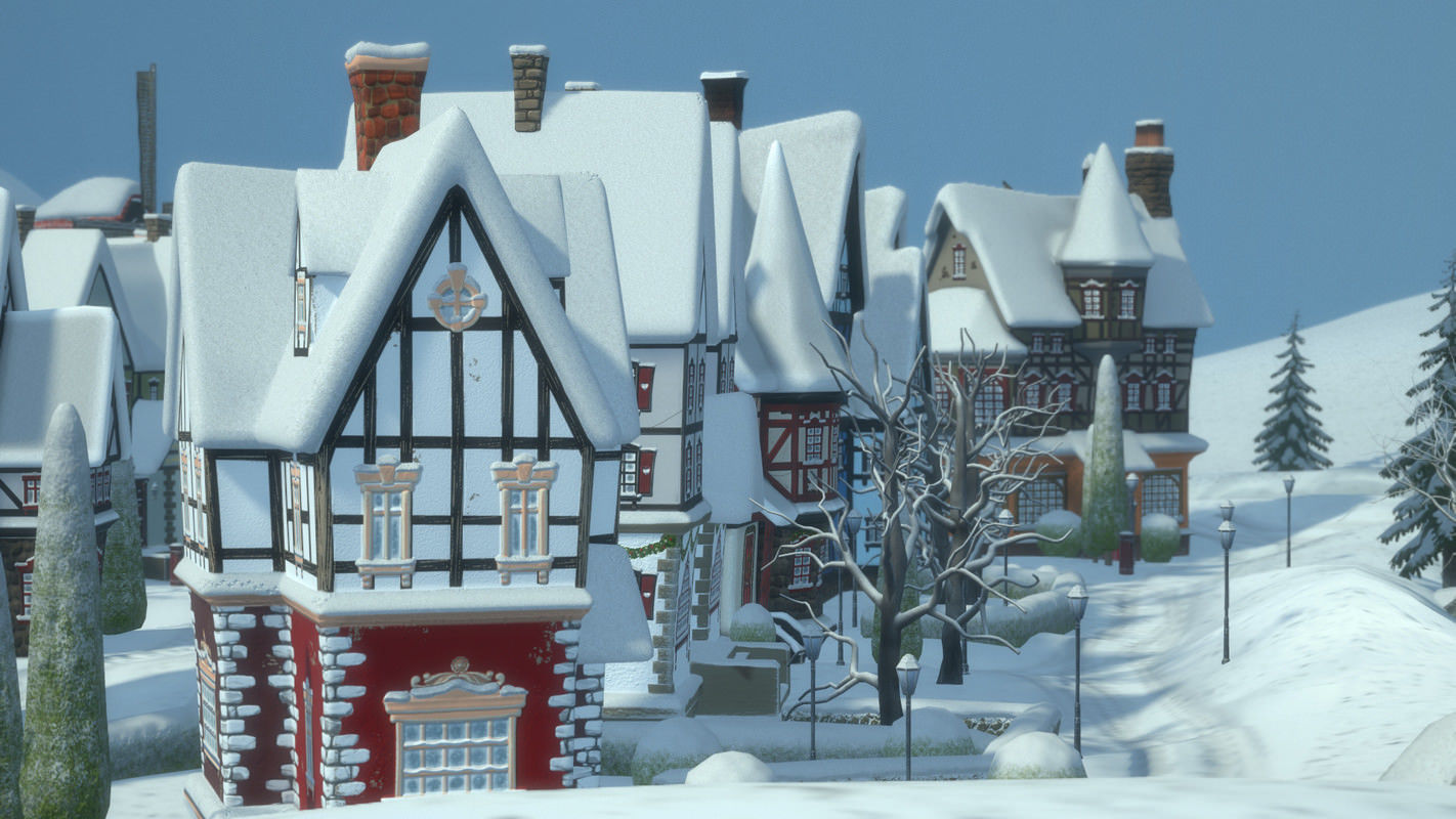 Winterville set Low-poly 3D model_10