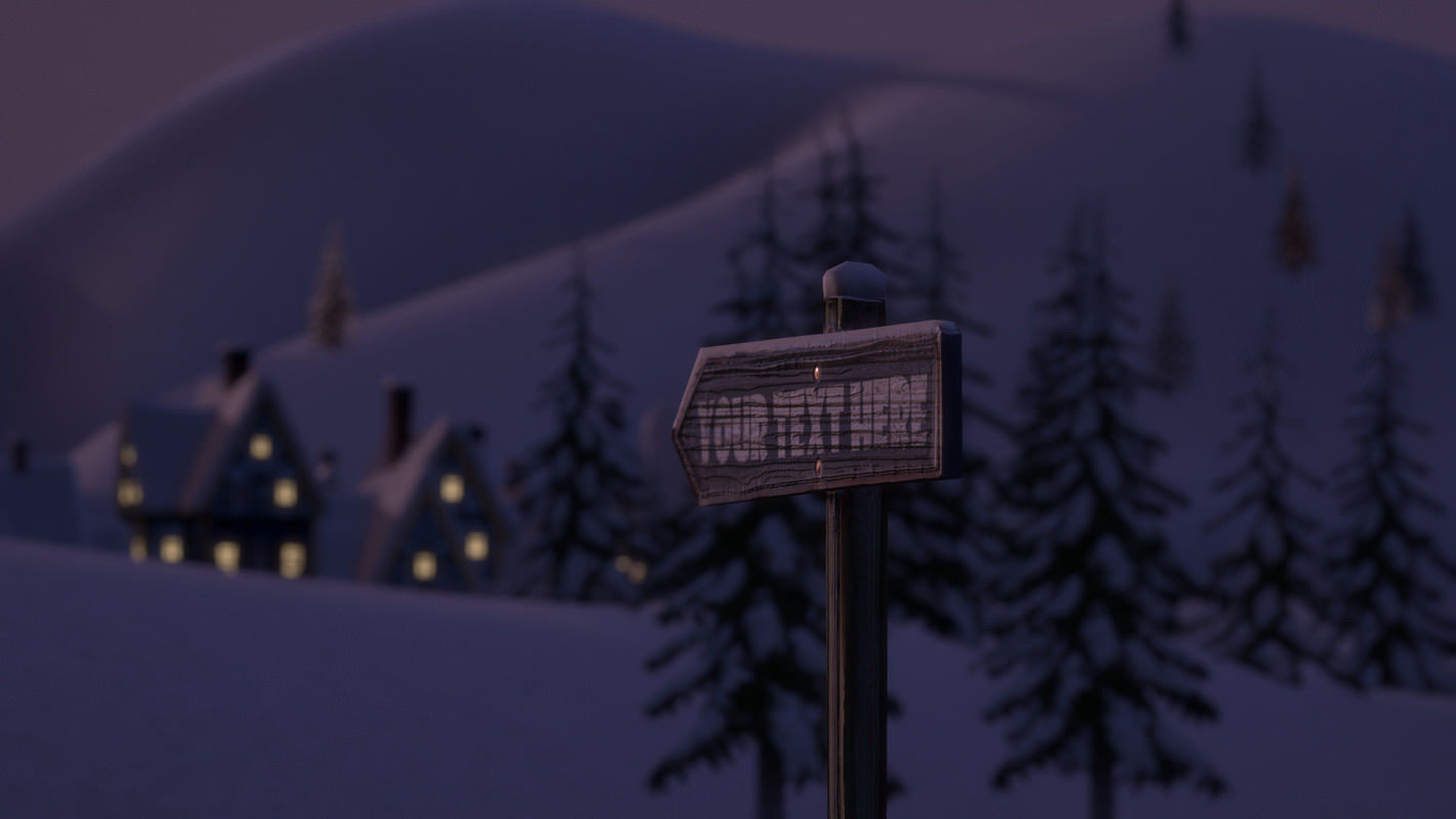 Winterville set Low-poly 3D model_56