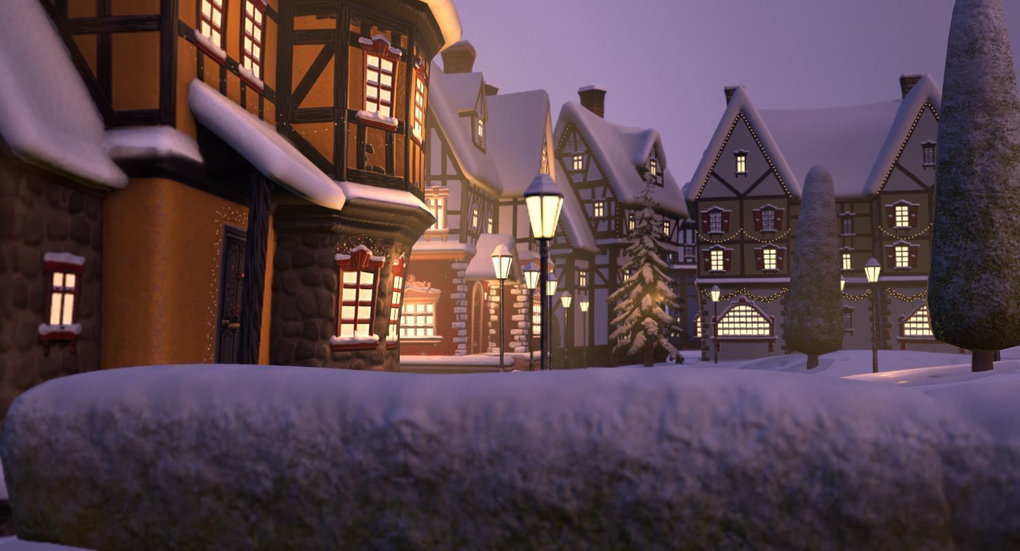 Winterville set Low-poly 3D model_52