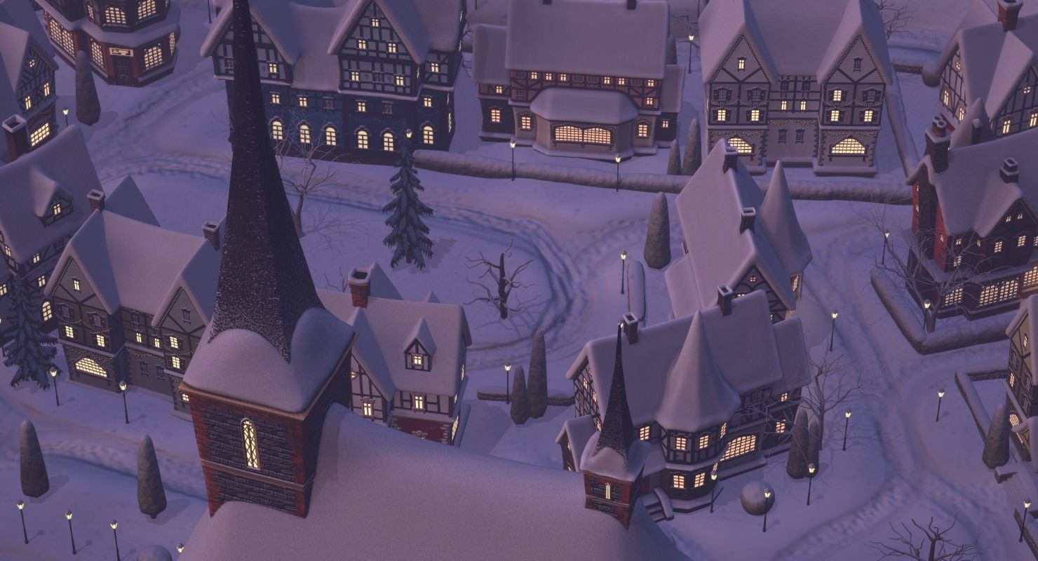Winterville set Low-poly 3D model_41