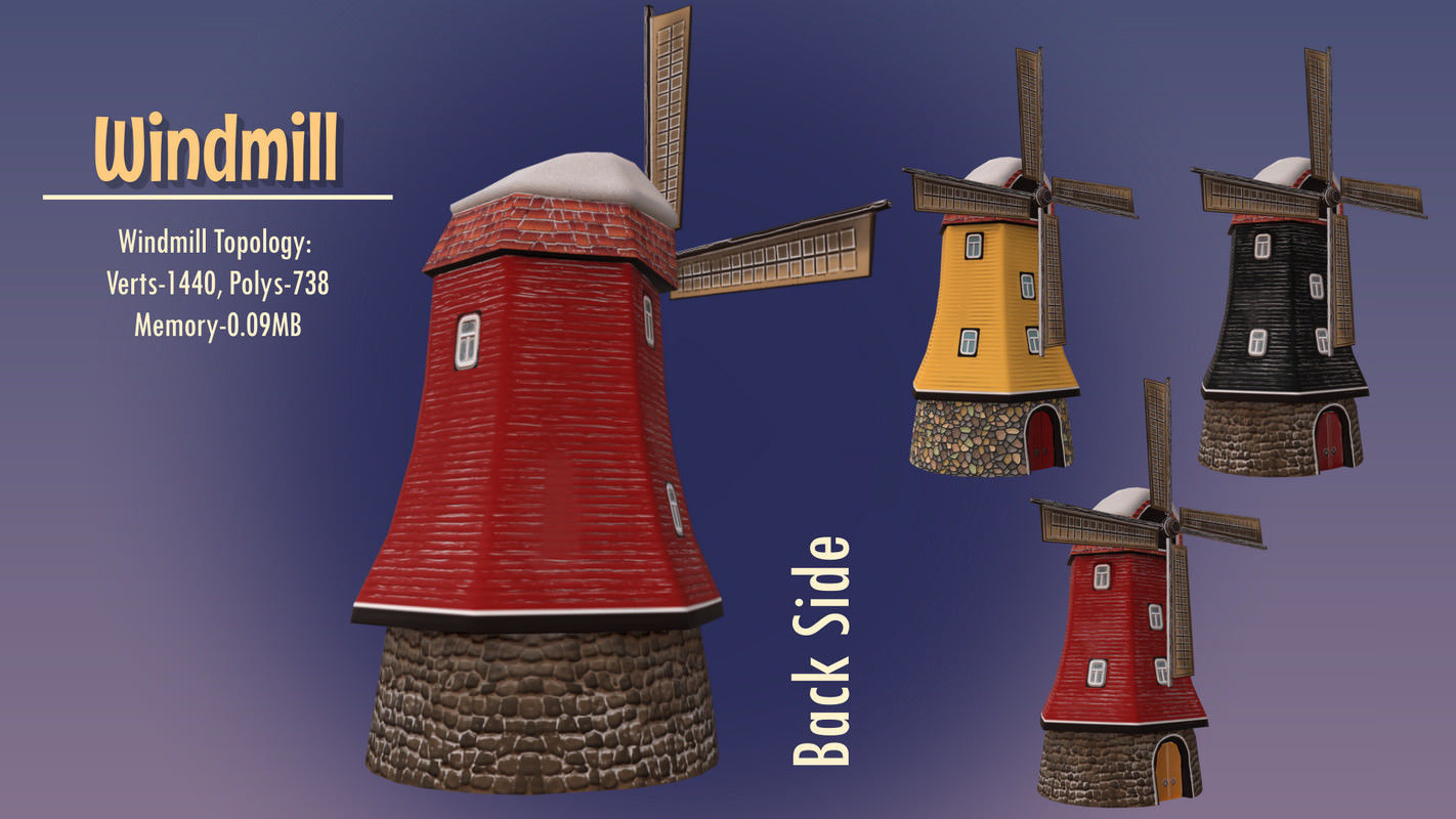 Winterville set Low-poly 3D model_97