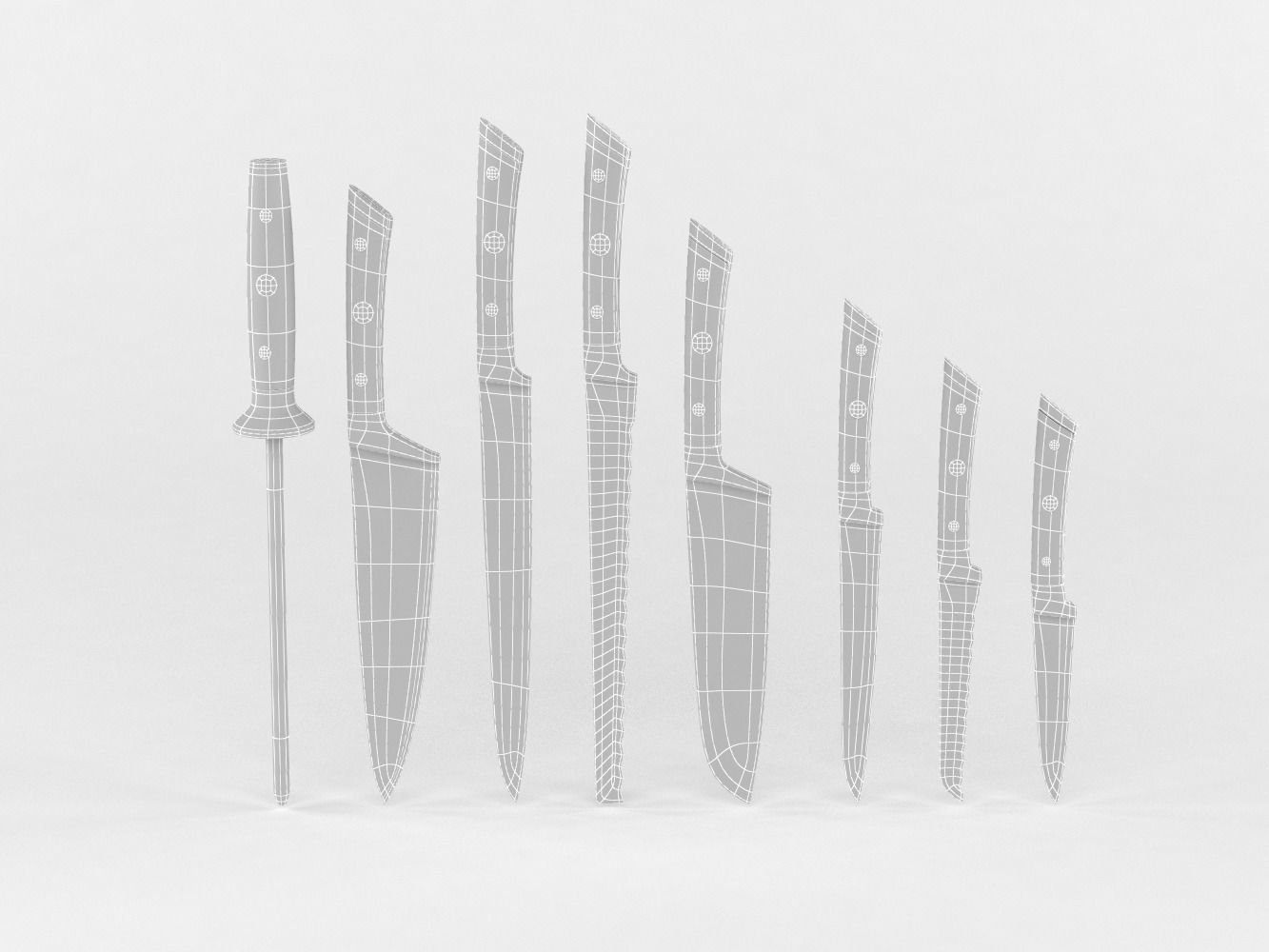 DALSTRONG Knife Set Block 3D model_13