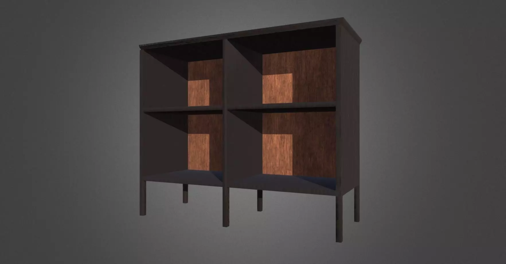 Bookcase Low-poly 3D model_0