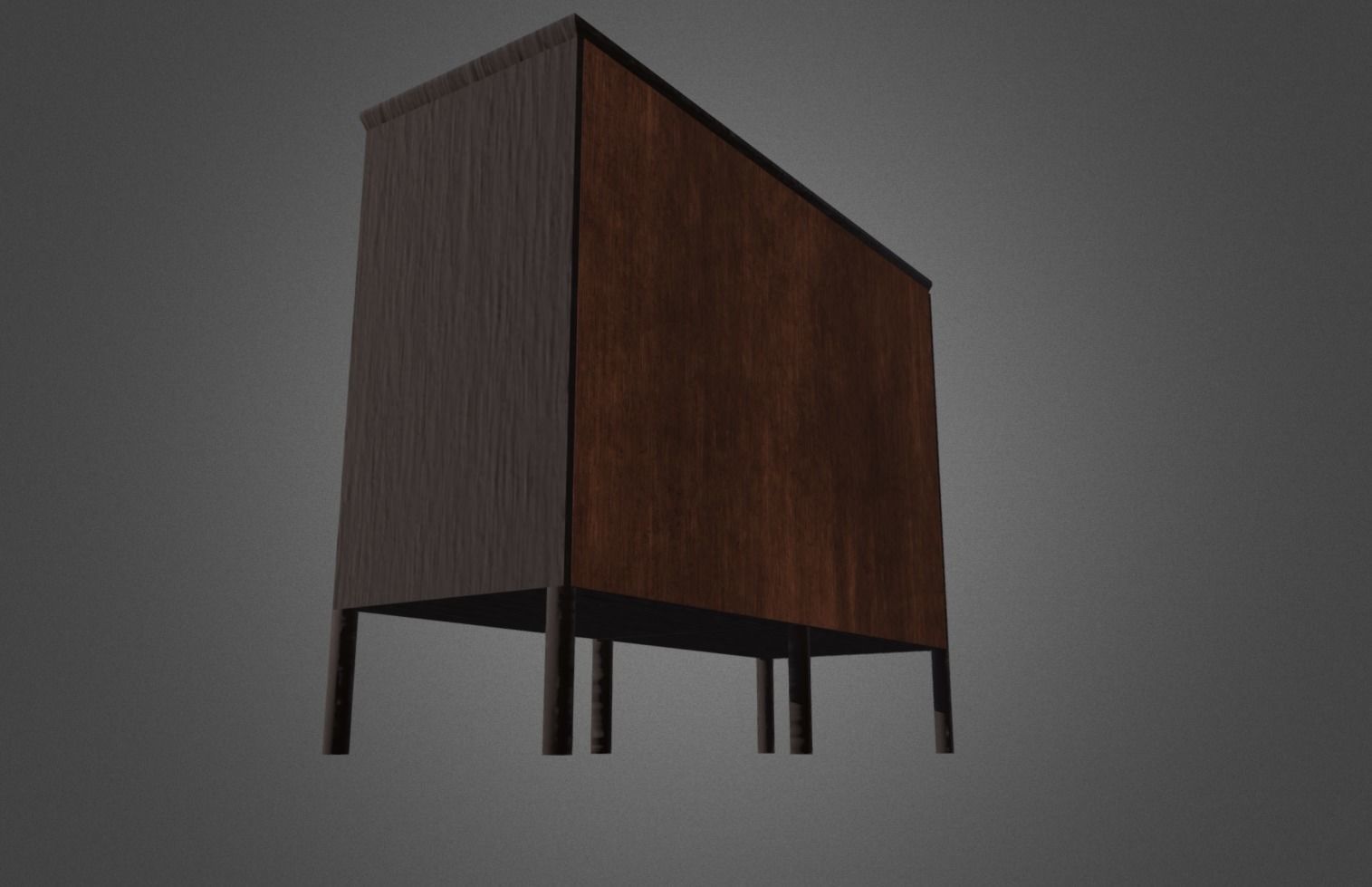 Bookcase Low-poly 3D model_1