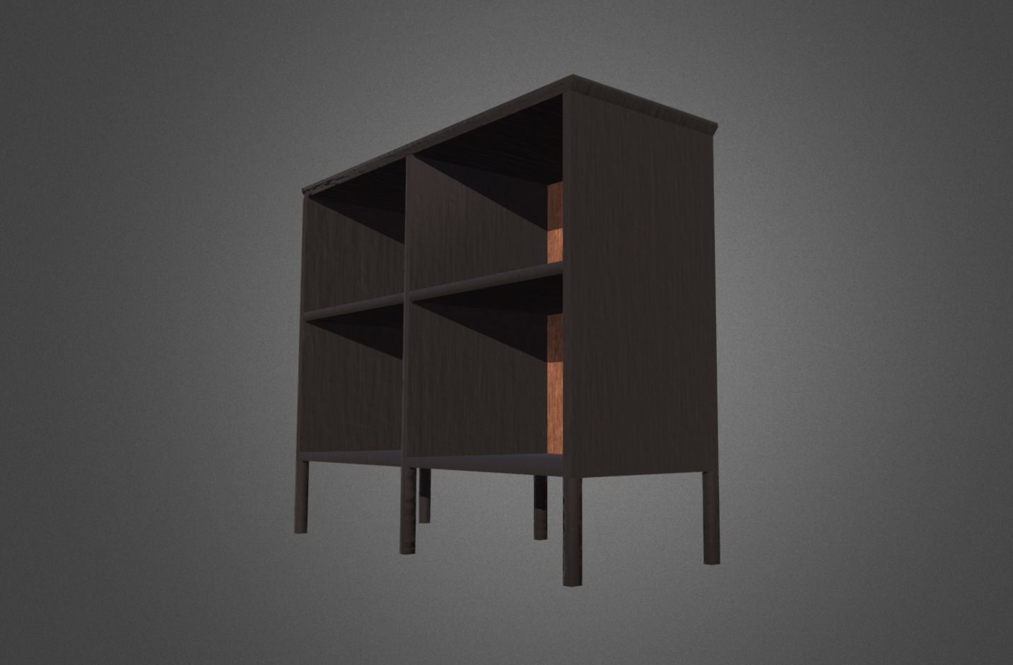 Bookcase Low-poly 3D model_4