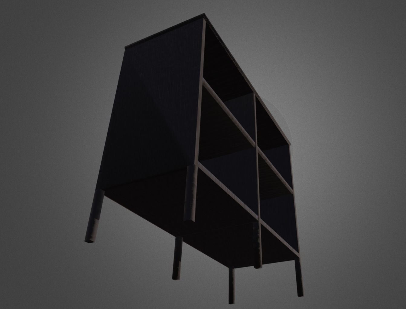 Bookcase Low-poly 3D model_3