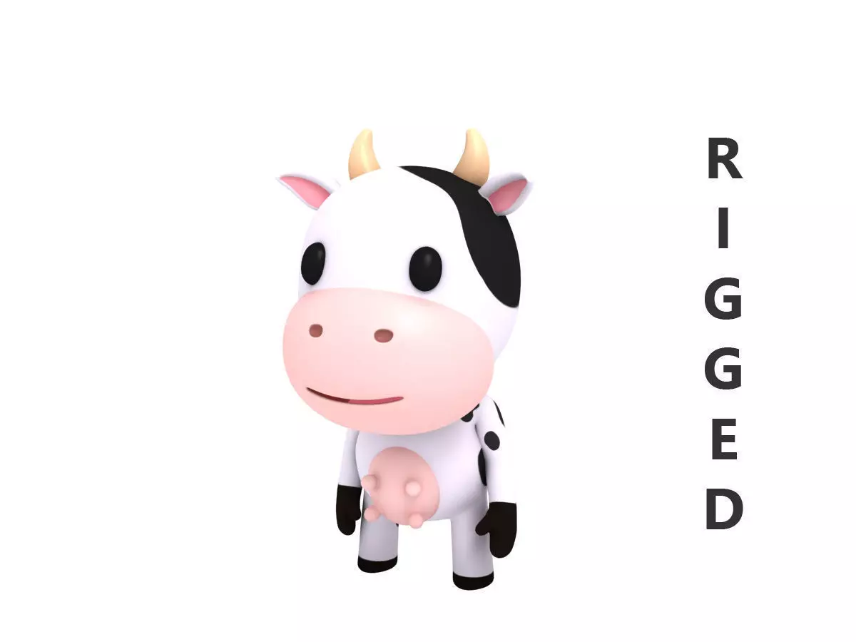 Rigged Cow 3D model_0
