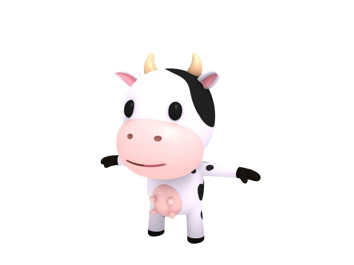 Rigged Cow 3D model_4