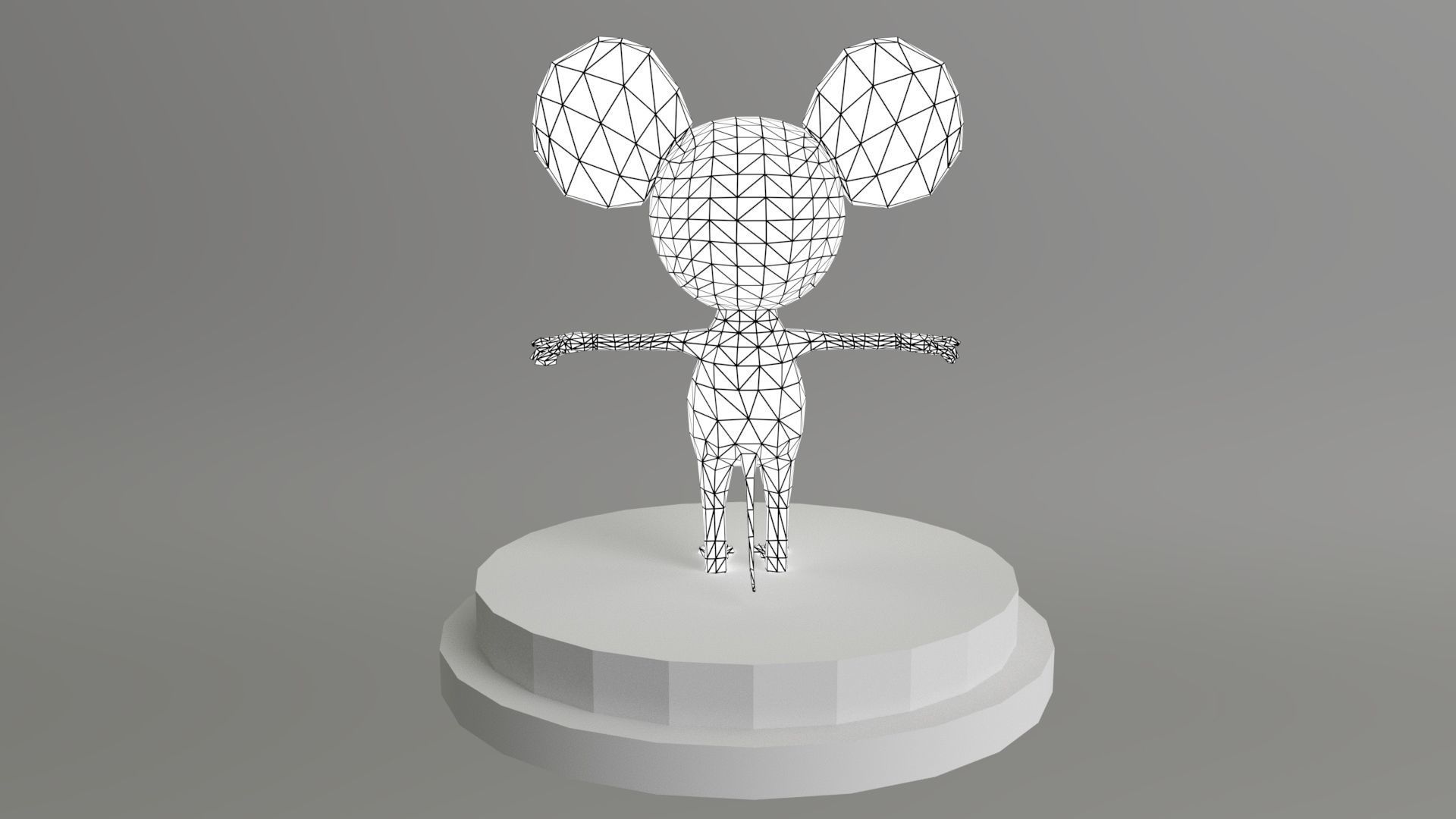 Disco Mouse Low-poly 3D model_14