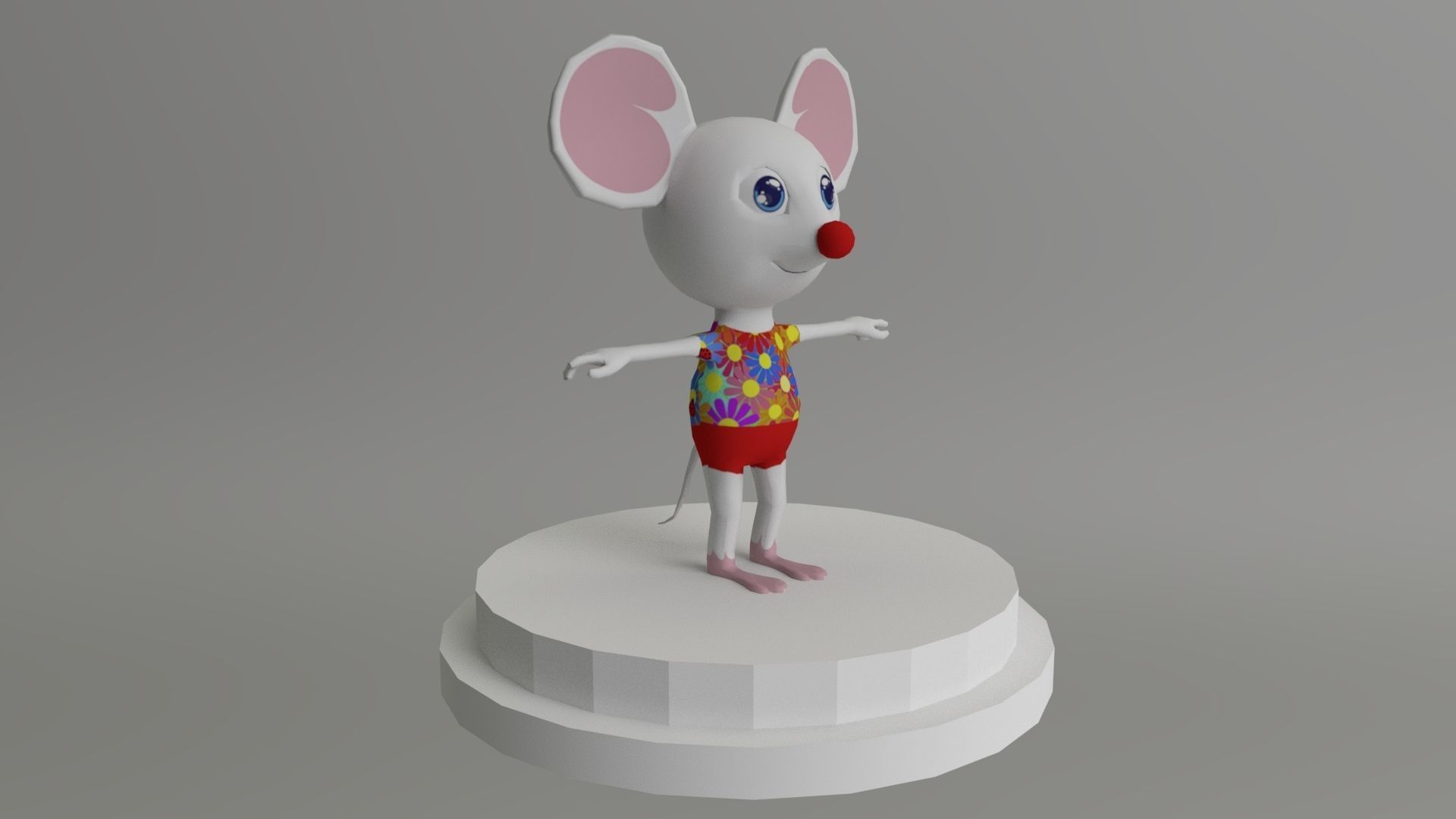 Disco Mouse Low-poly 3D model_5