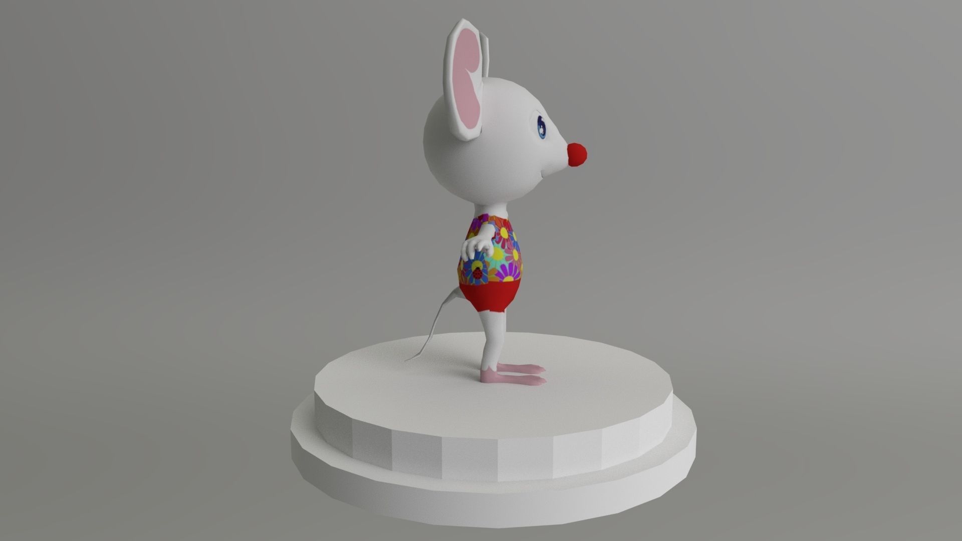 Disco Mouse Low-poly 3D model_2