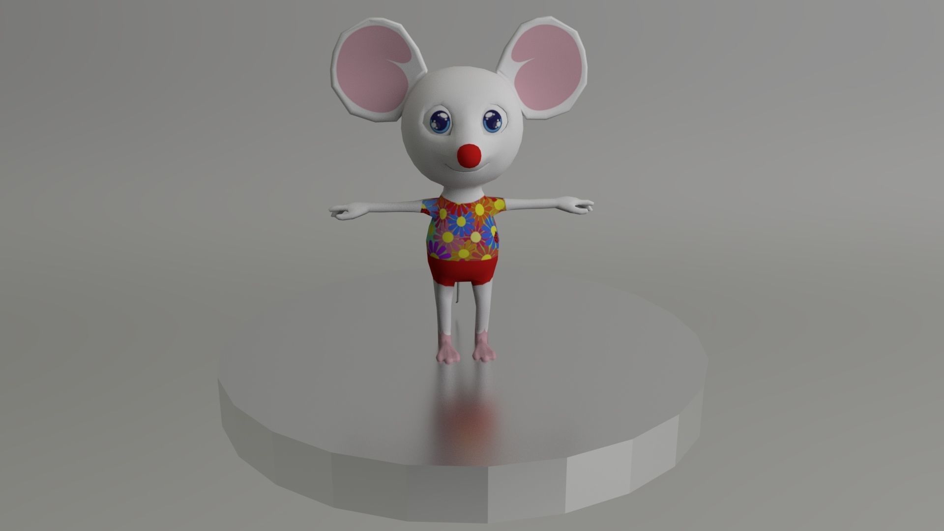 Disco Mouse Low-poly 3D model_4