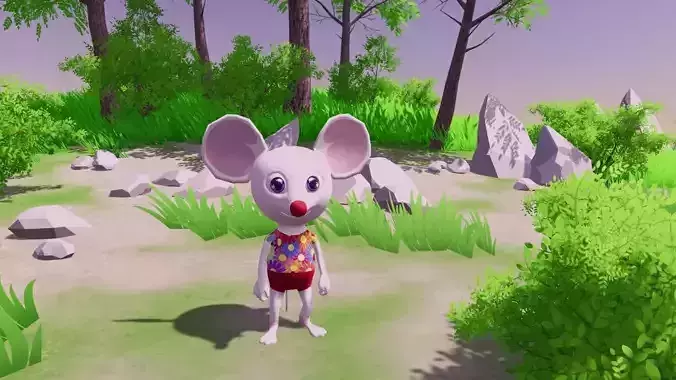 Disco Mouse Low-poly 3D model