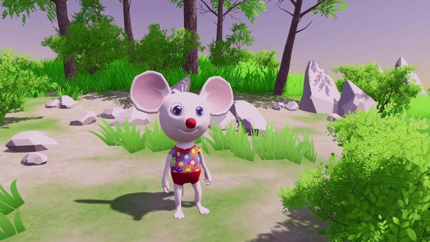 Disco Mouse Low-poly 3D model_9