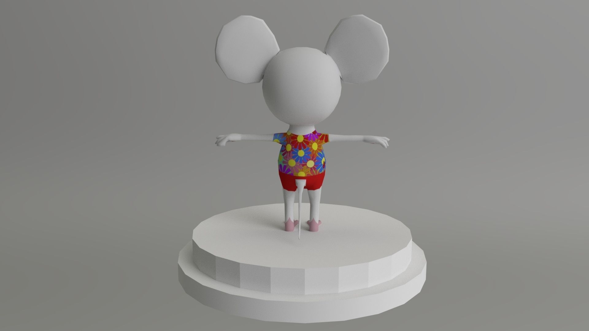 Disco Mouse Low-poly 3D model_3