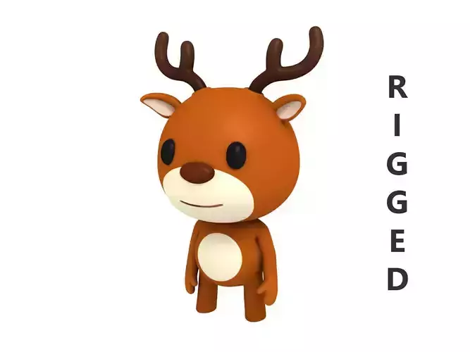 Rigged Deer 3D model