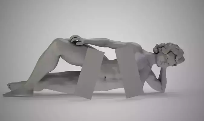 Woman Lying On Side 3D print model