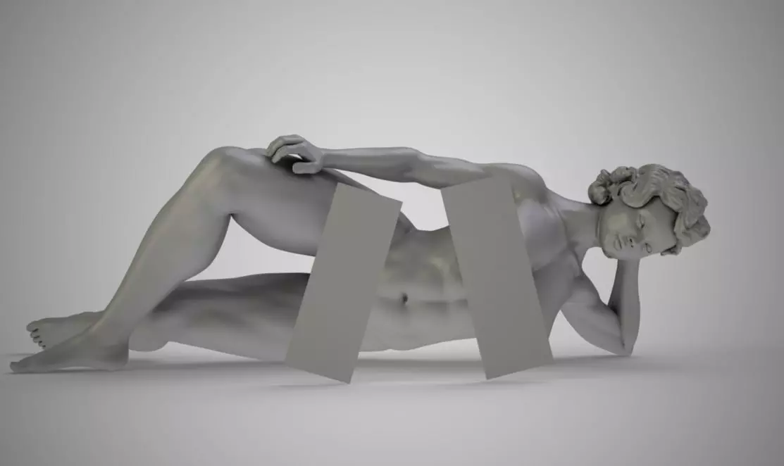 Woman Lying On Side 3D print model_0