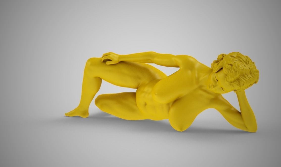 Woman Lying On Side 3D print model_7