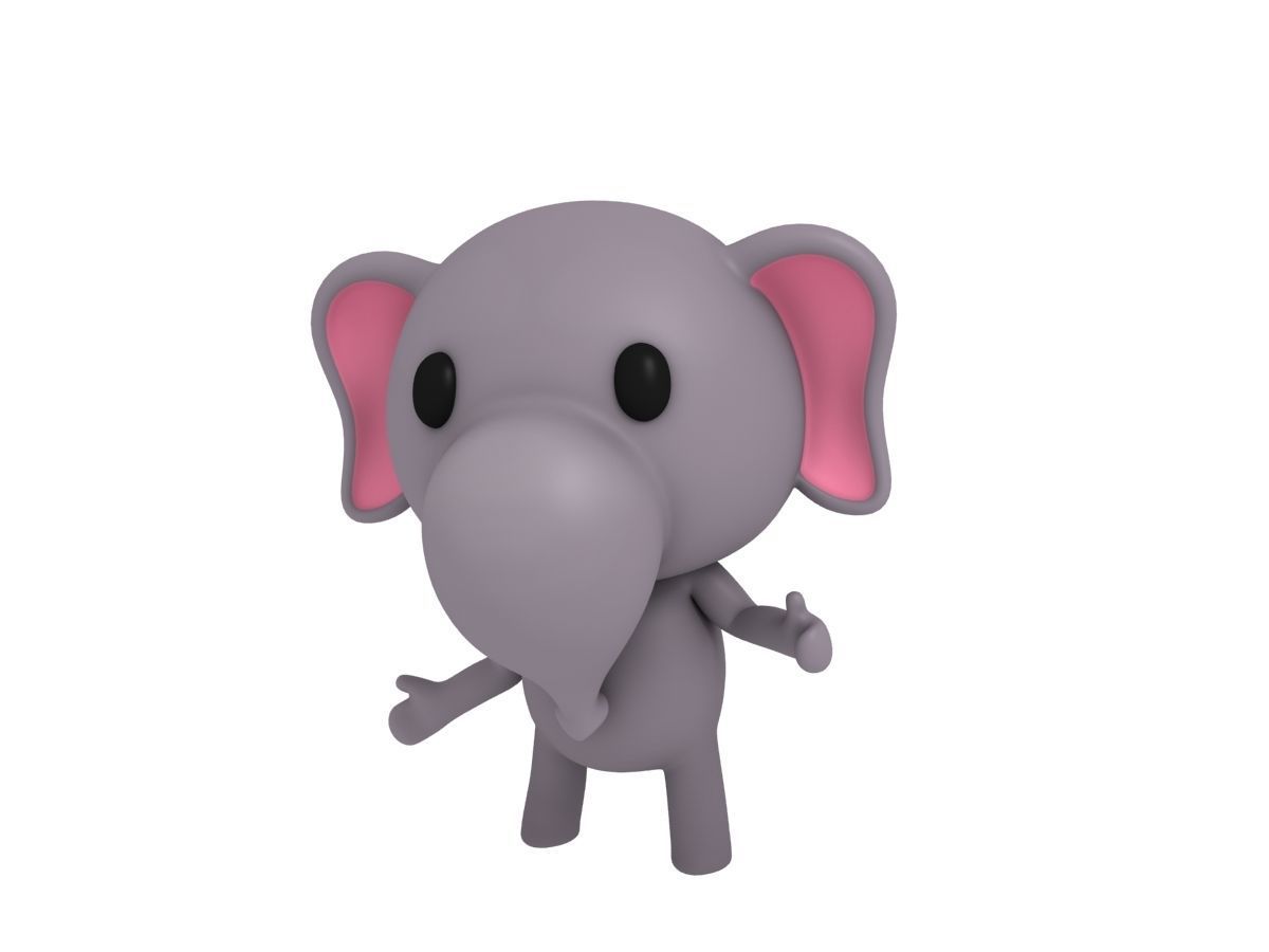 Rigged Elephant 3D model_1