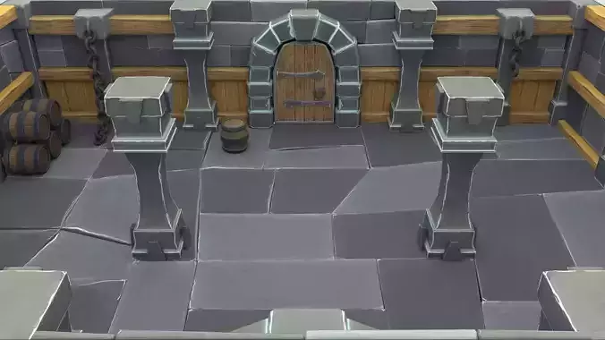 Stylized Dungeon Low-poly 3D model