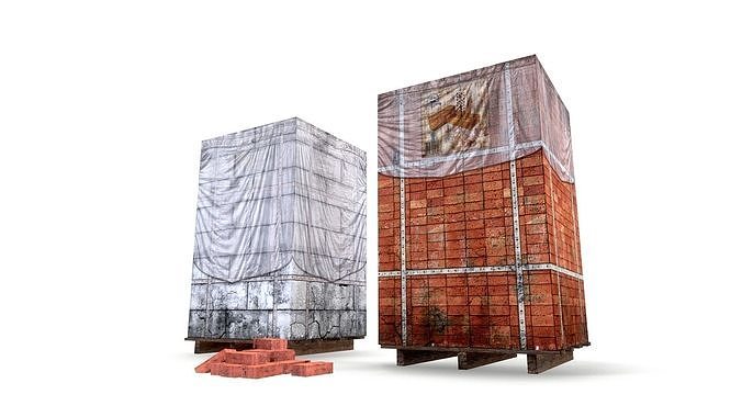 Block  Brick pallet Low-poly 3D model
