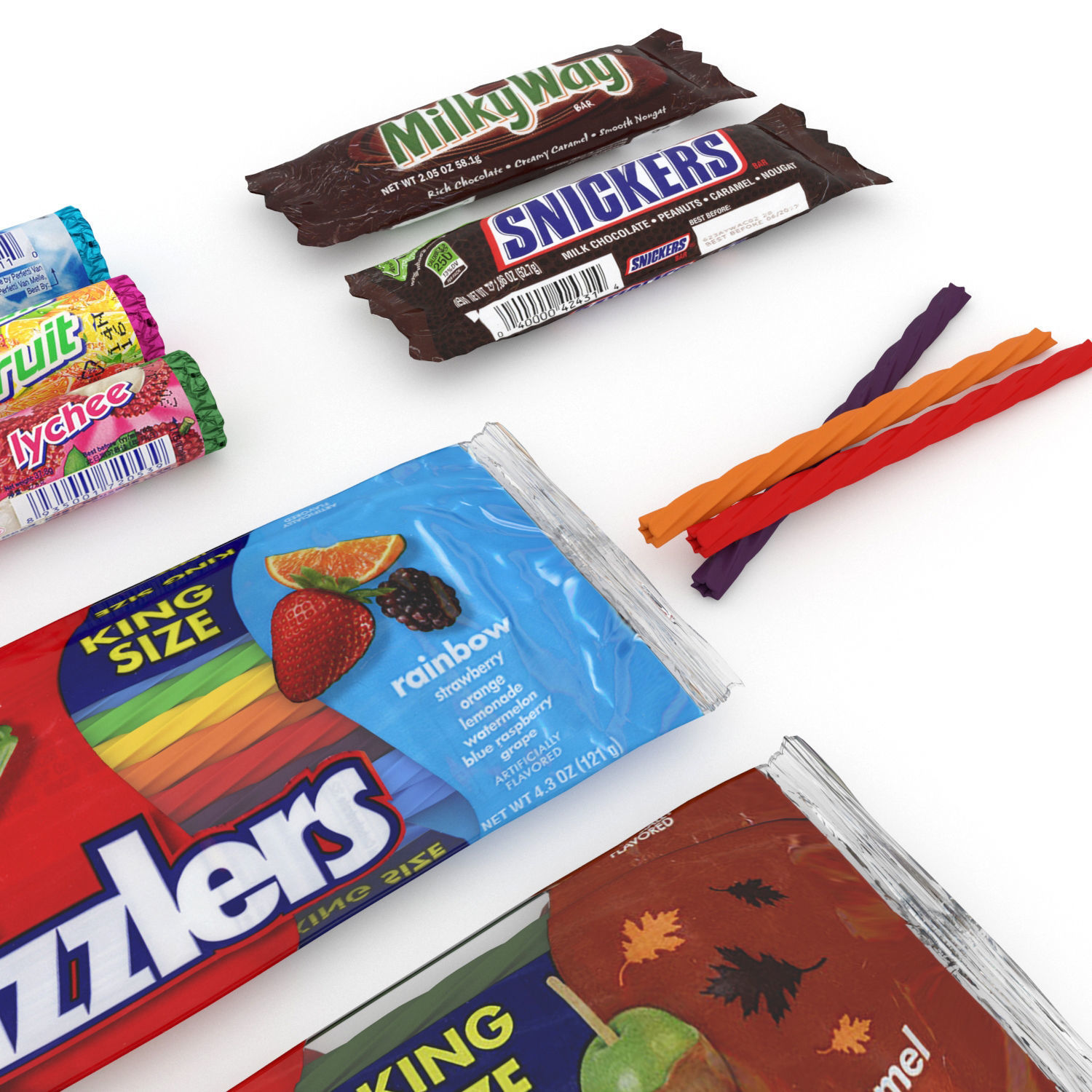 Candy set bag of troli sour paste crawlers 3D model_1