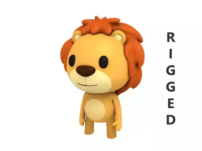 Rigged Lion 3D model Rigged Lion 3D model