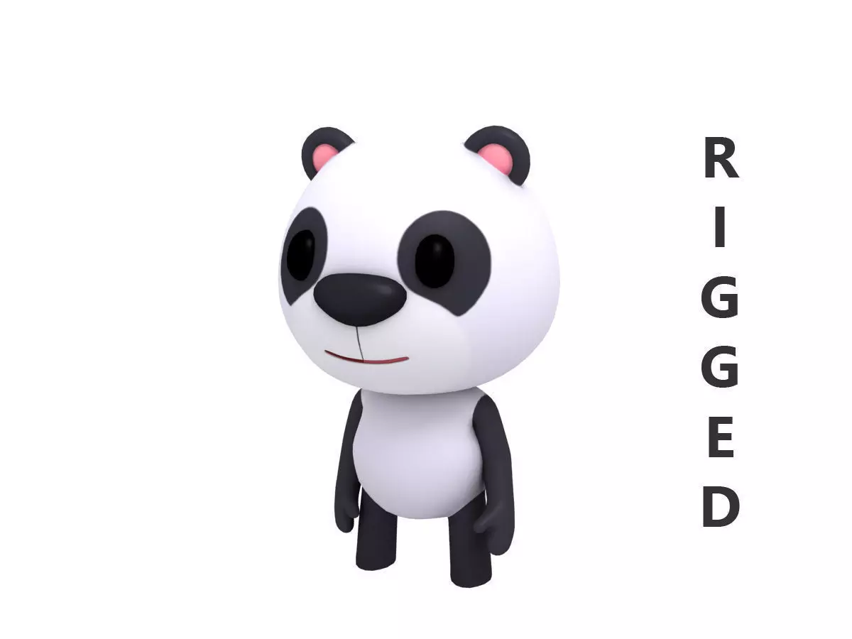 Rigged Panda 3D model_0