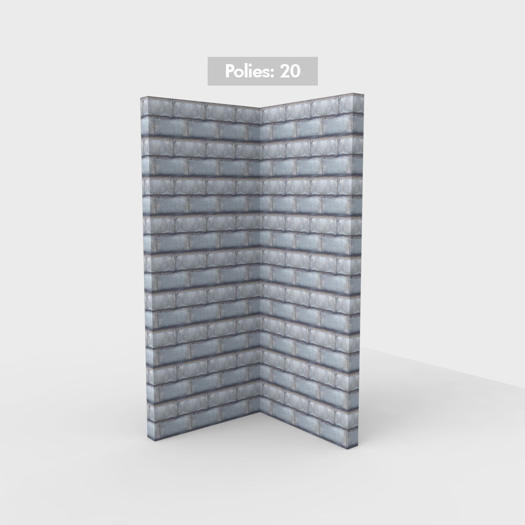 Wall Environment builder modular wall set Low-poly 3D model_7