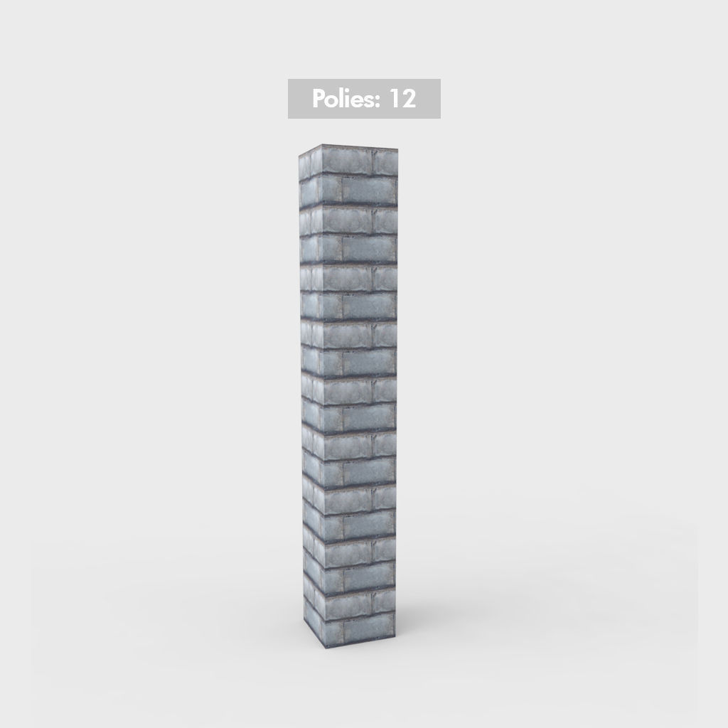 Wall Environment builder modular wall set Low-poly 3D model_6