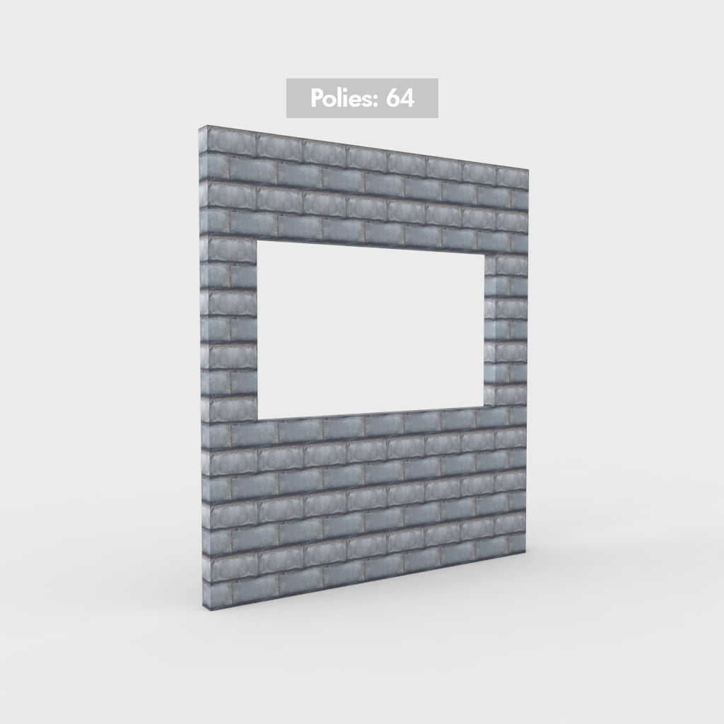 Wall Environment builder modular wall set Low-poly 3D model_10