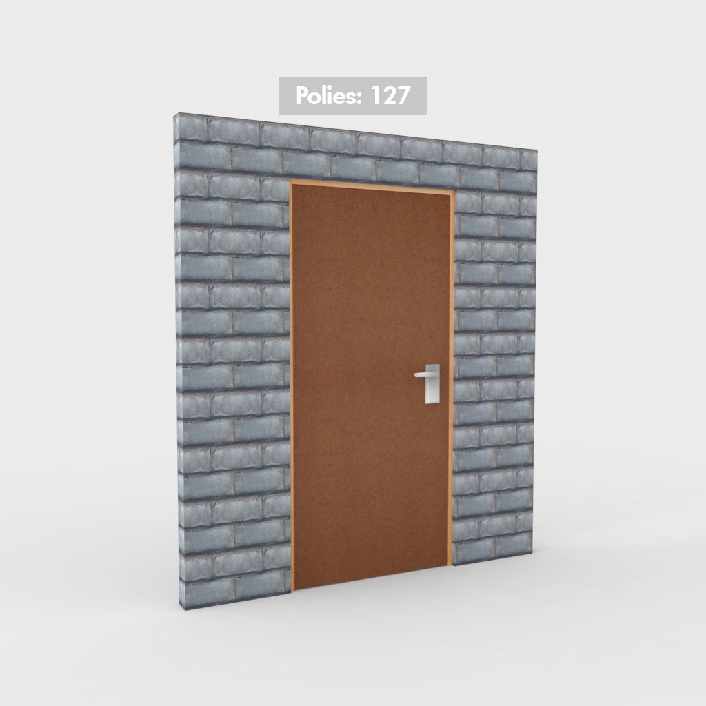 Wall Environment builder modular wall set Low-poly 3D model_14