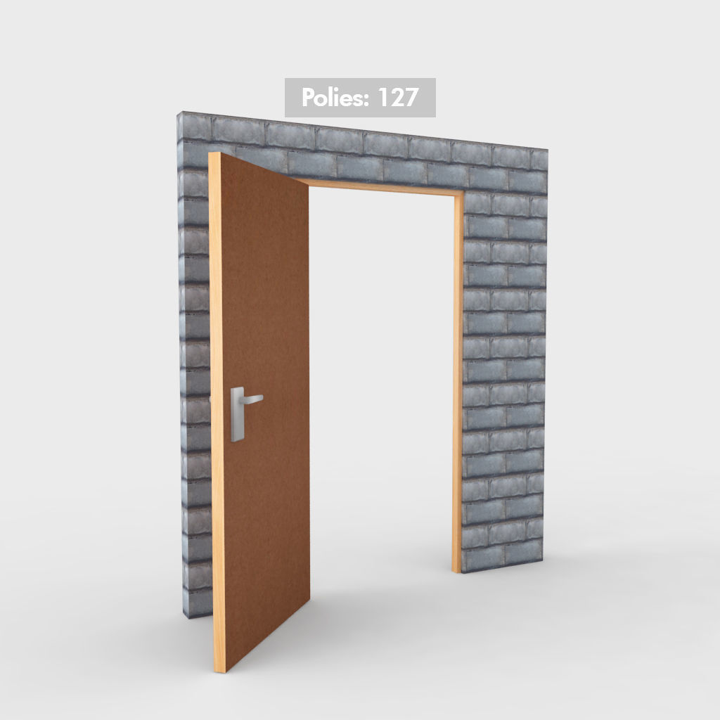 Wall Environment builder modular wall set Low-poly 3D model_15