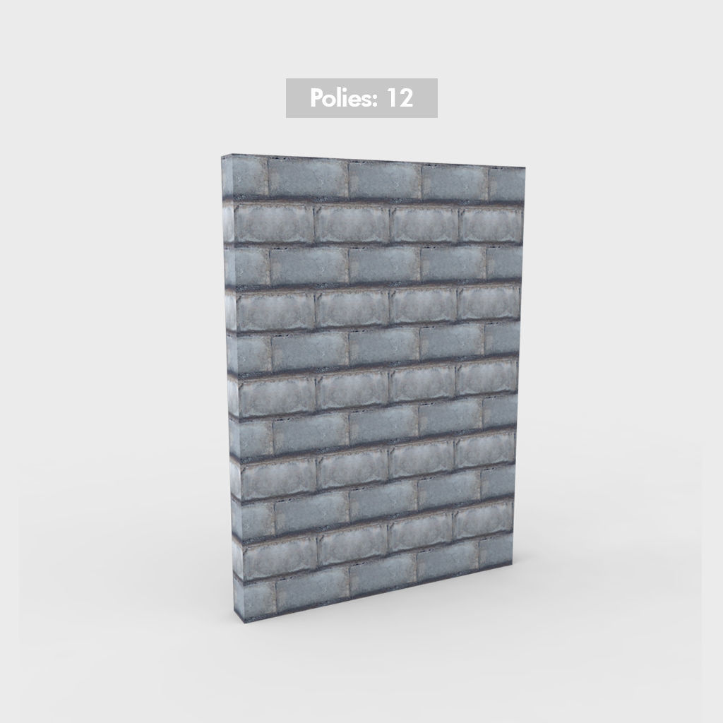 Wall Environment builder modular wall set Low-poly 3D model_5