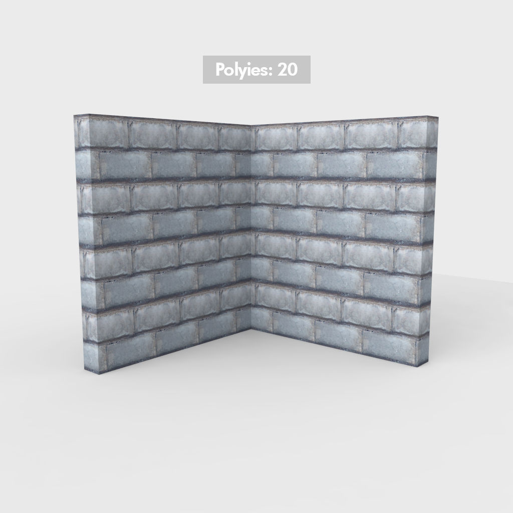 Wall Environment builder modular wall set Low-poly 3D model_13