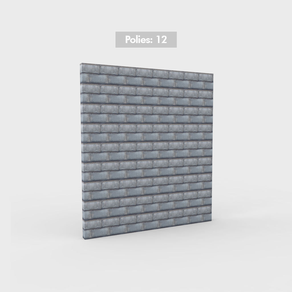 Wall Environment builder modular wall set Low-poly 3D model_11
