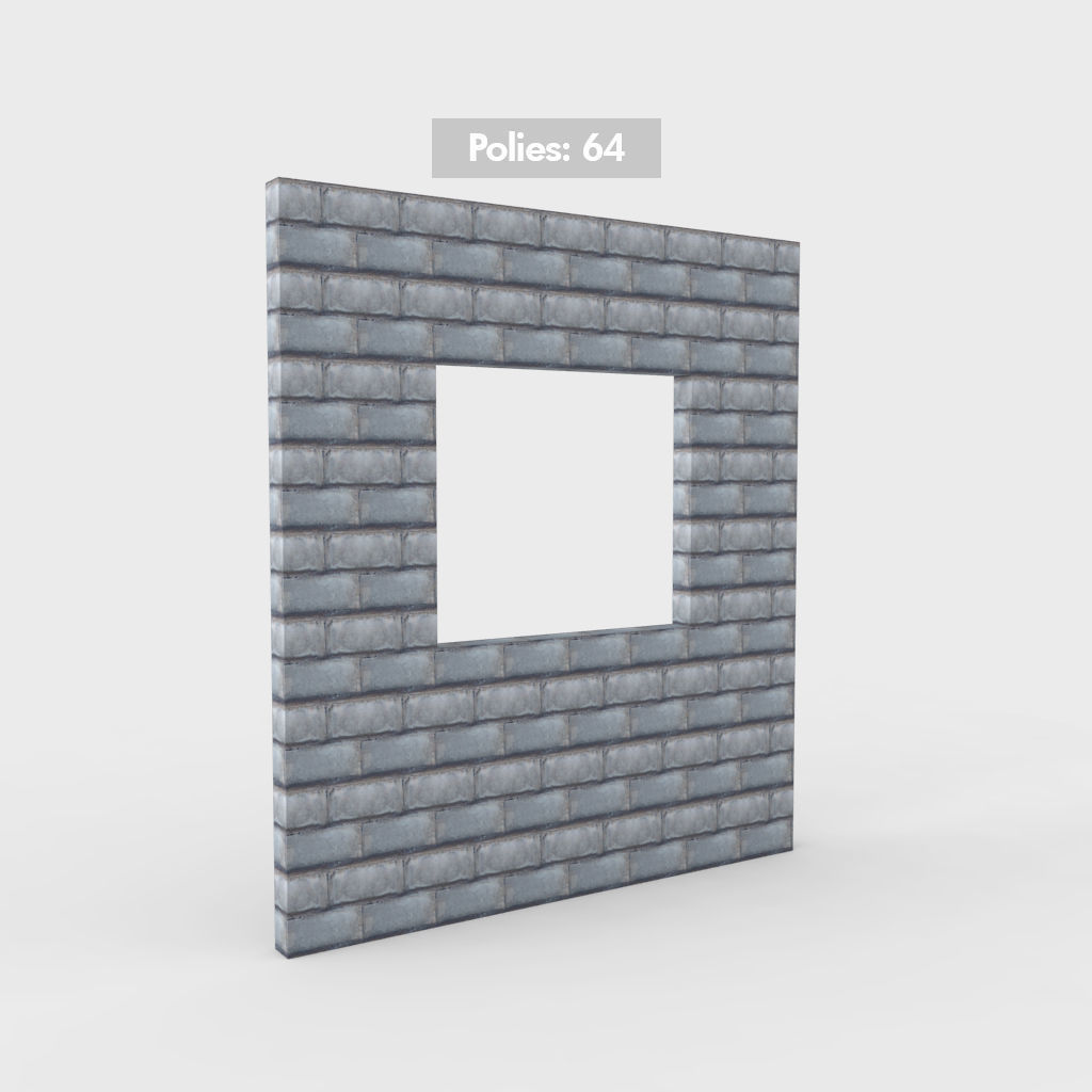 Wall Environment builder modular wall set Low-poly 3D model_9