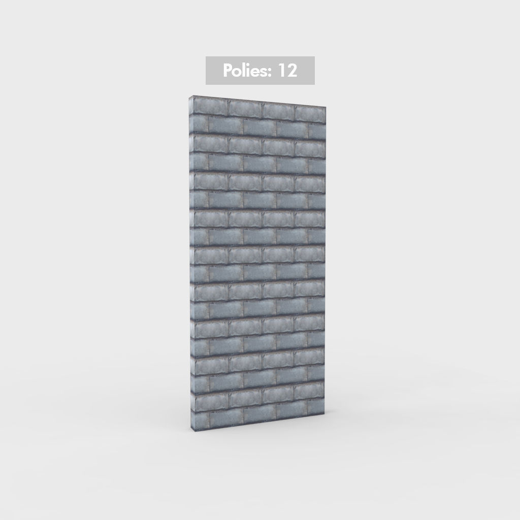 Wall Environment builder modular wall set Low-poly 3D model_8