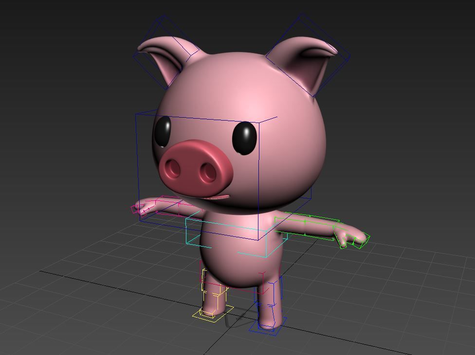 Rigged Pig 3D model_12